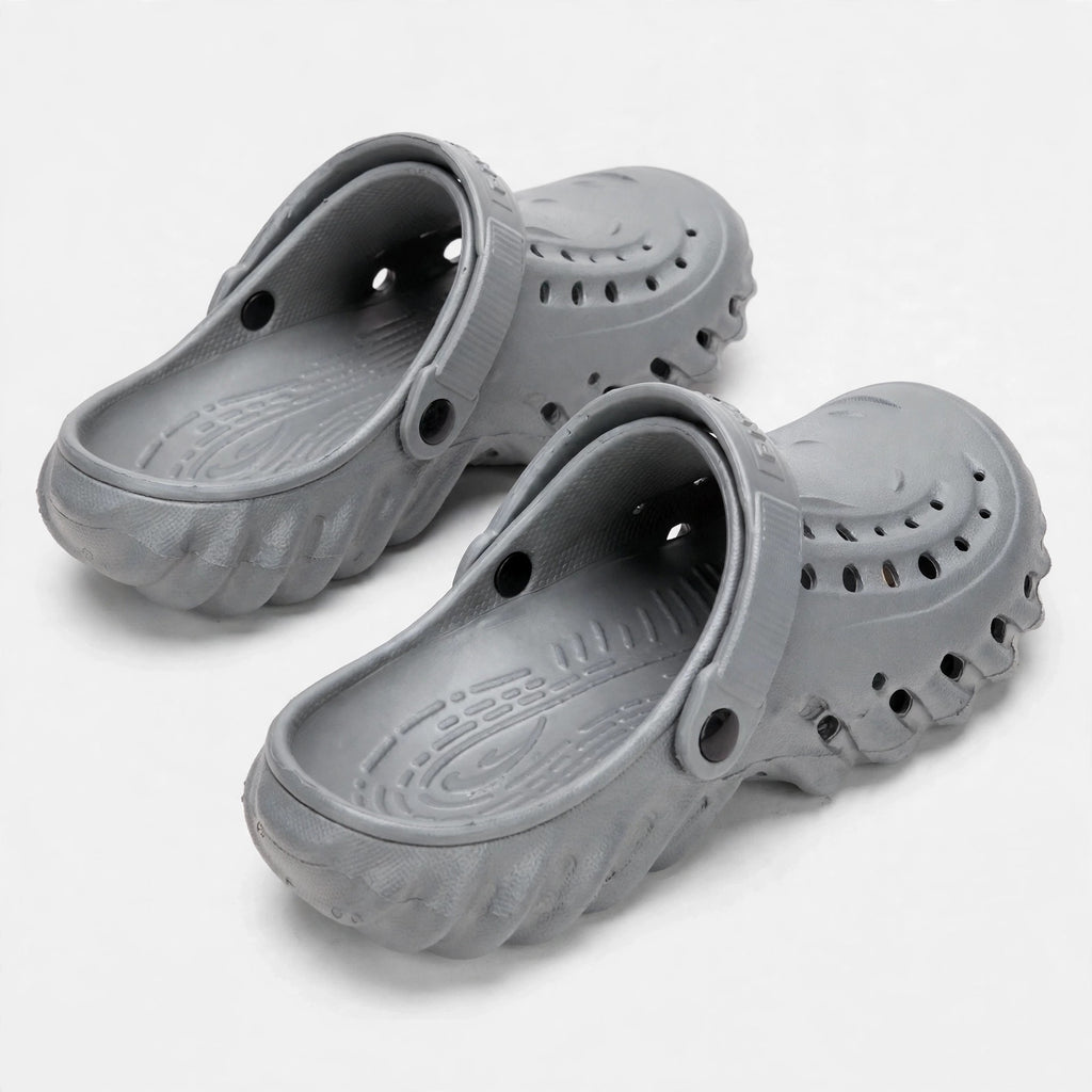 men's grey clogs