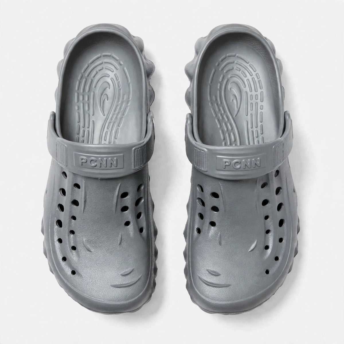 men's grey clogs