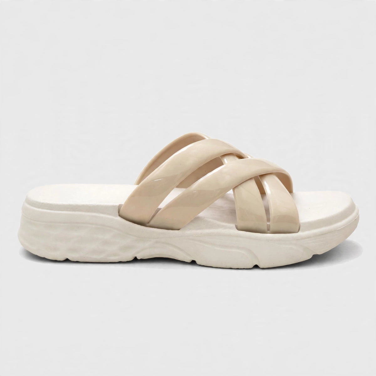 Women's Criss-Cross Slide - Beige