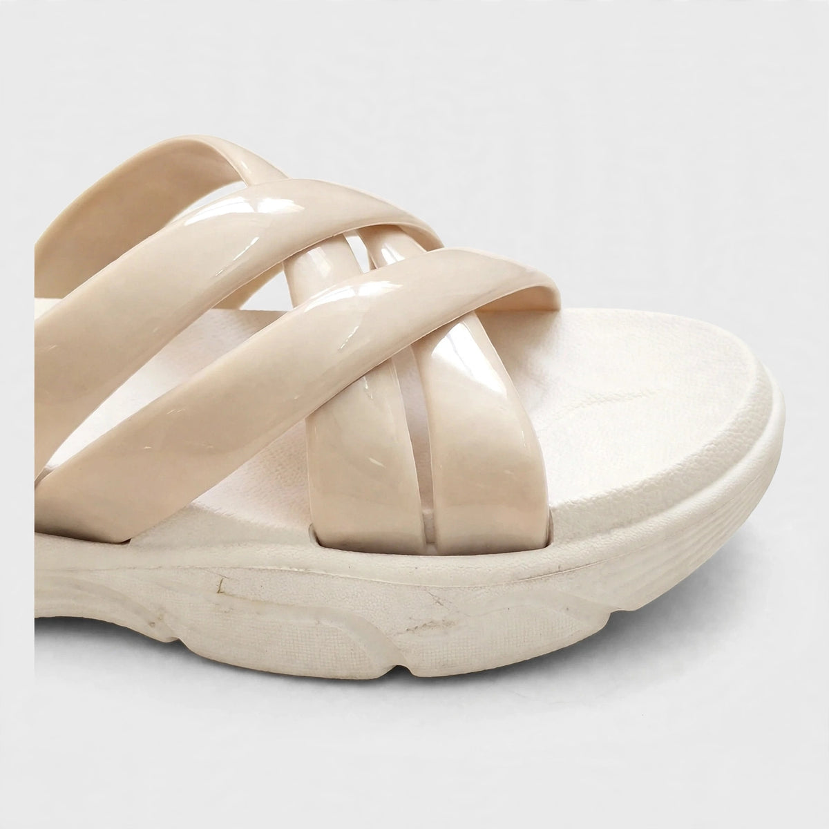 Women's Criss-Cross Slide - Beige
