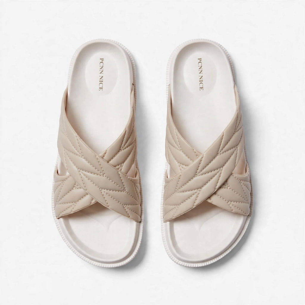 Women's Cross Slide - Beige