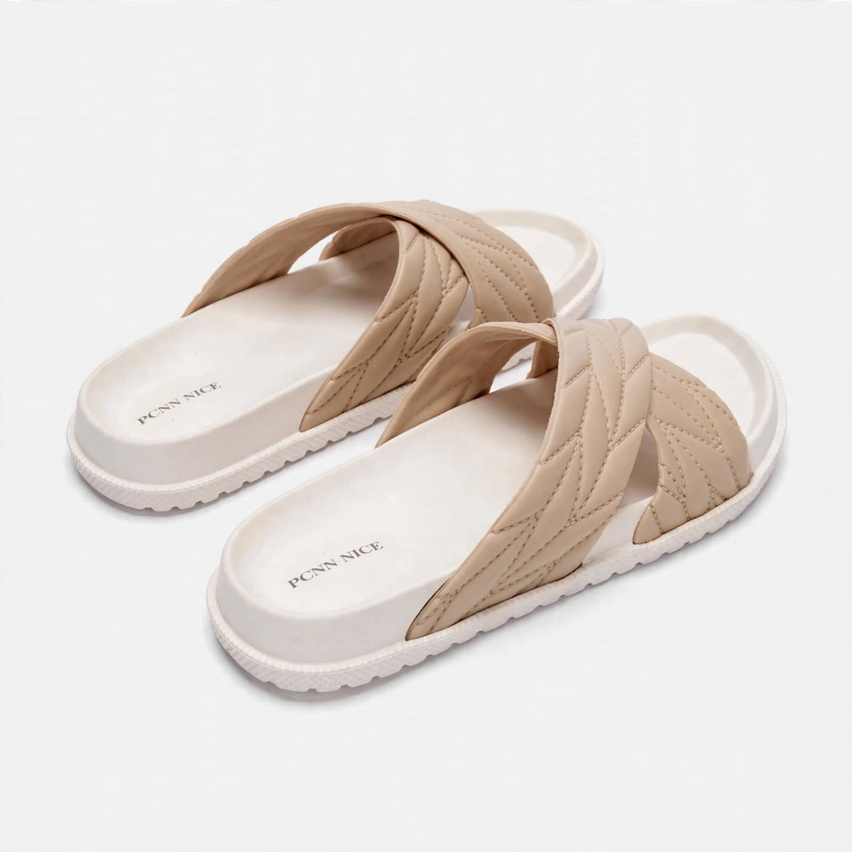 Women's Cross Slide - Beige
