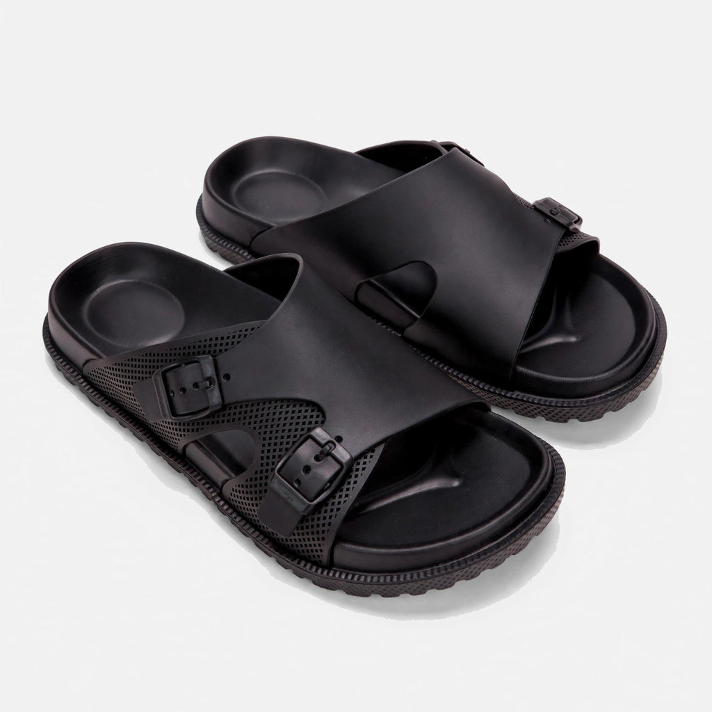 black_double_buckle_slides