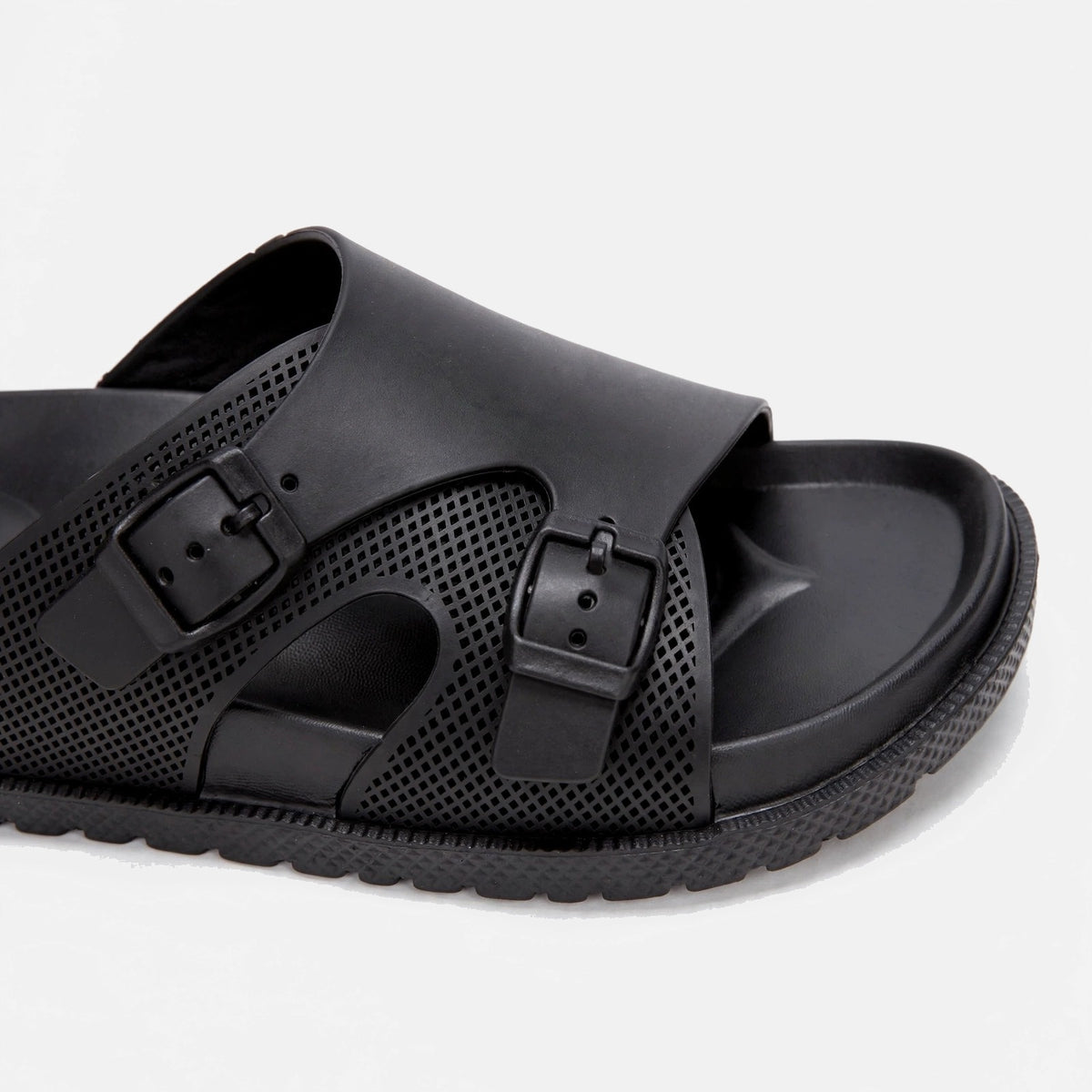 black_double_buckle_slides