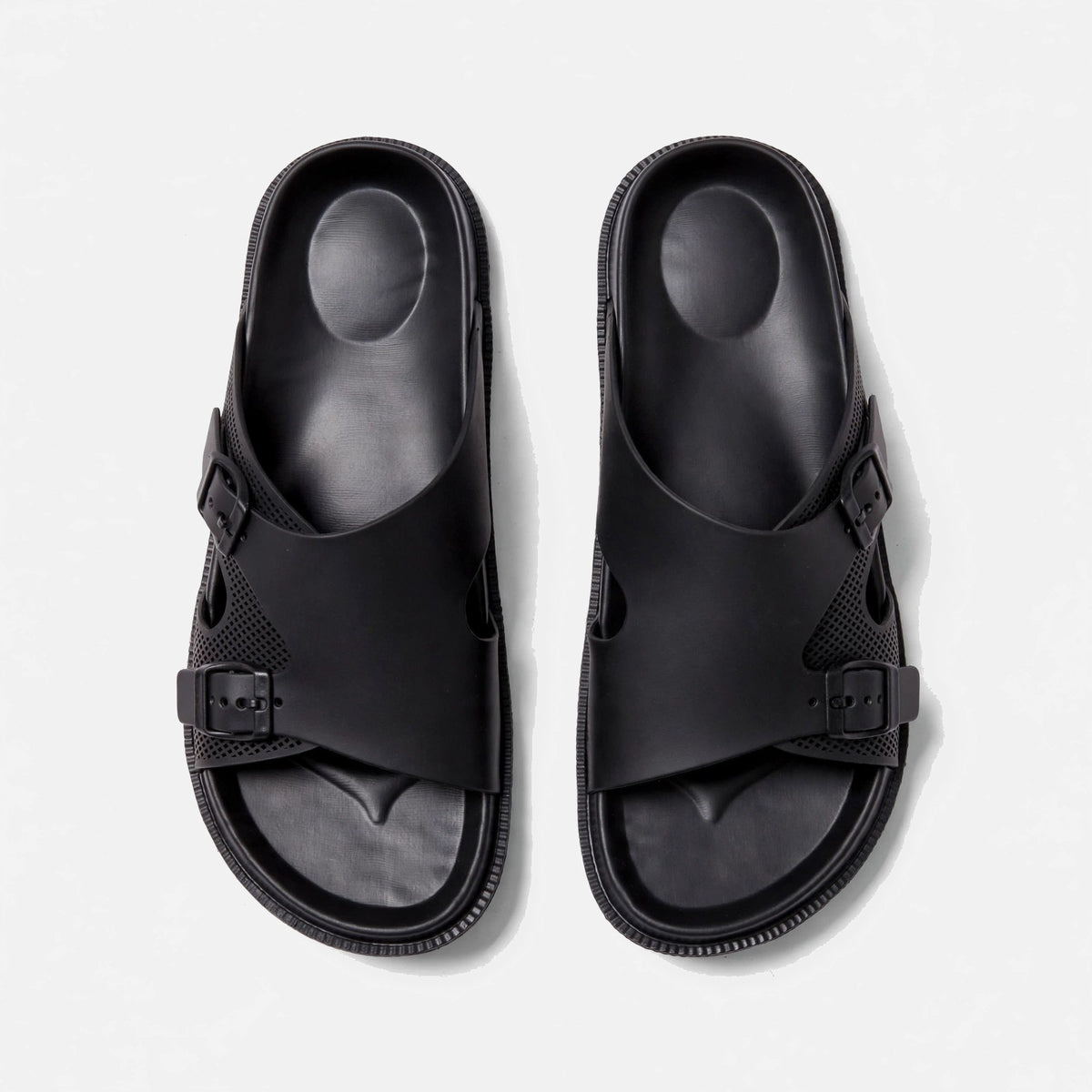 black_double_buckle_slides
