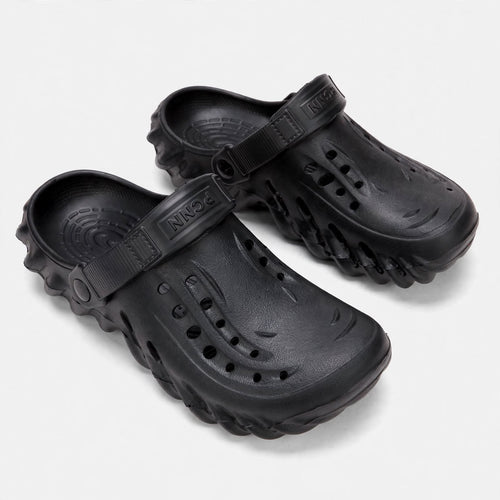Men's black clogs - pair front view
