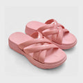 Danchi women's dusty rose slide sandals, pair front view