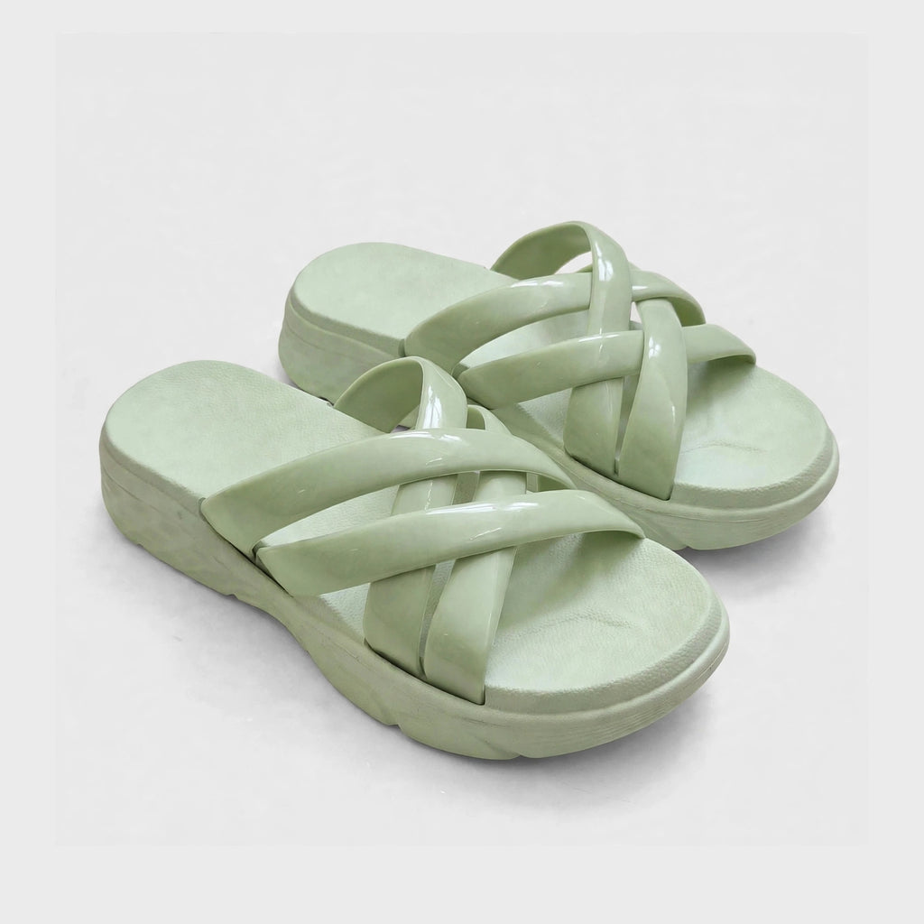 Women's Criss-Cross Slide - Green