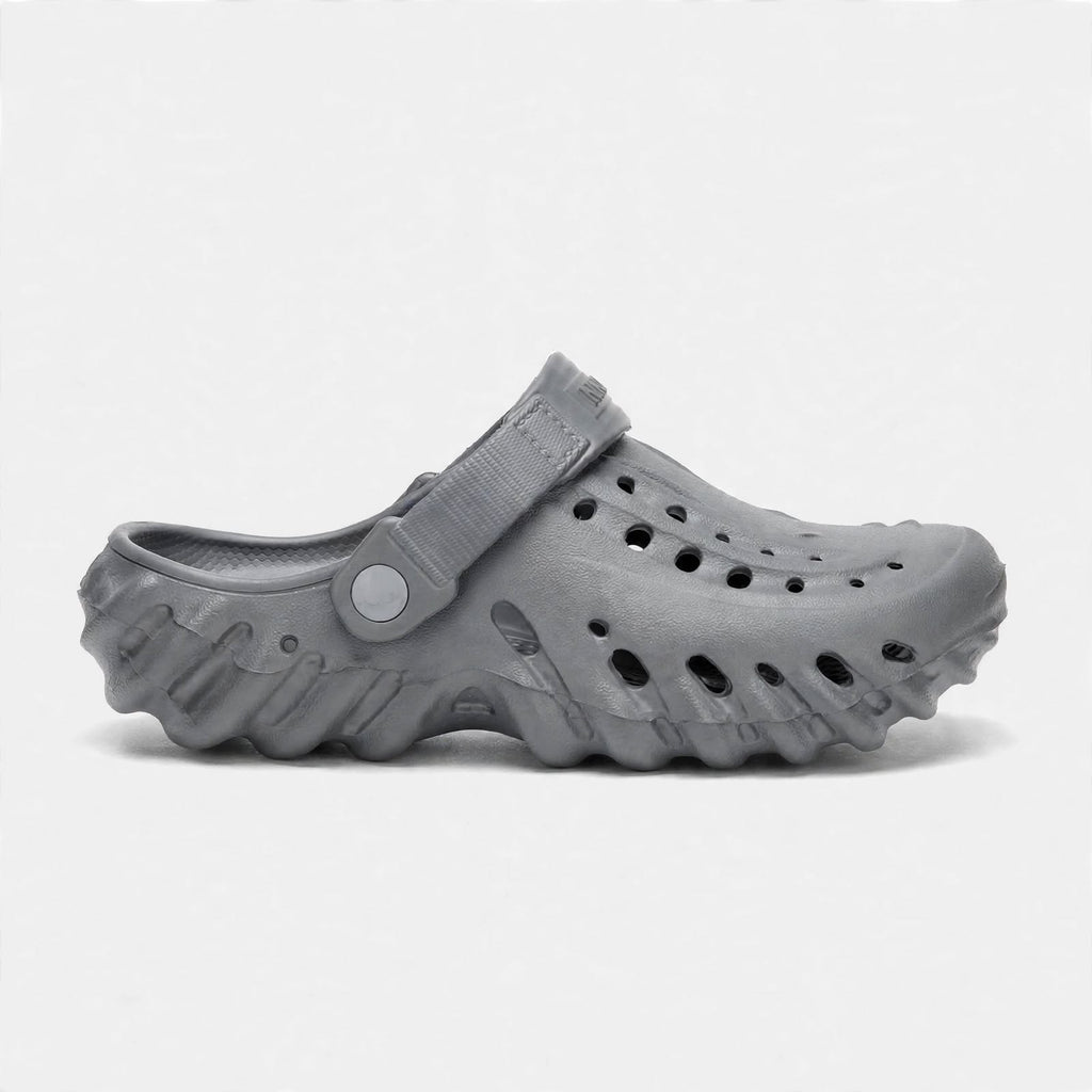 men's grey clogs