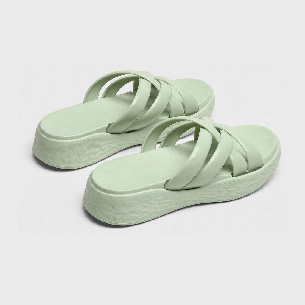 Women's Criss-Cross Slide - Green