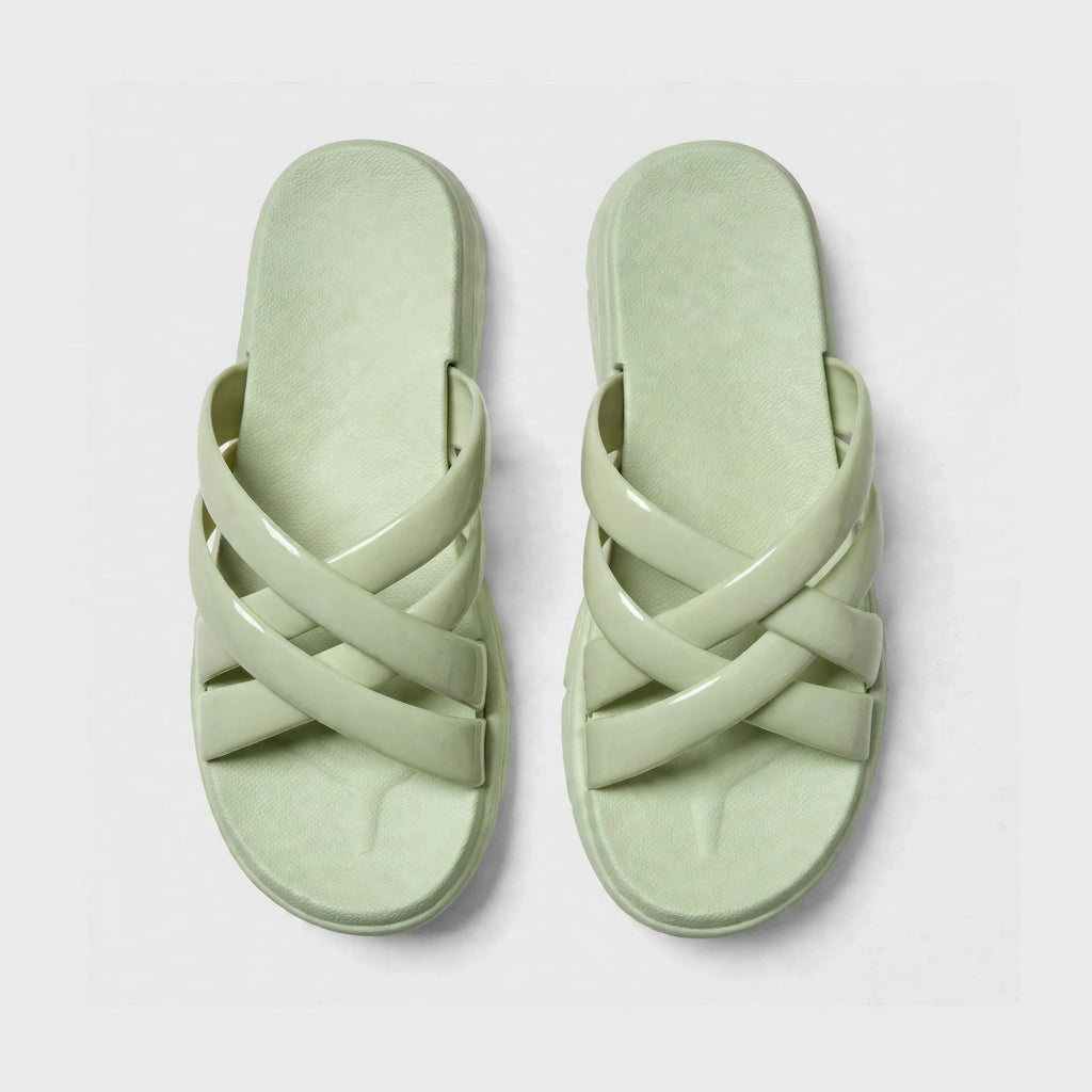 Women's Criss-Cross Slide - Green