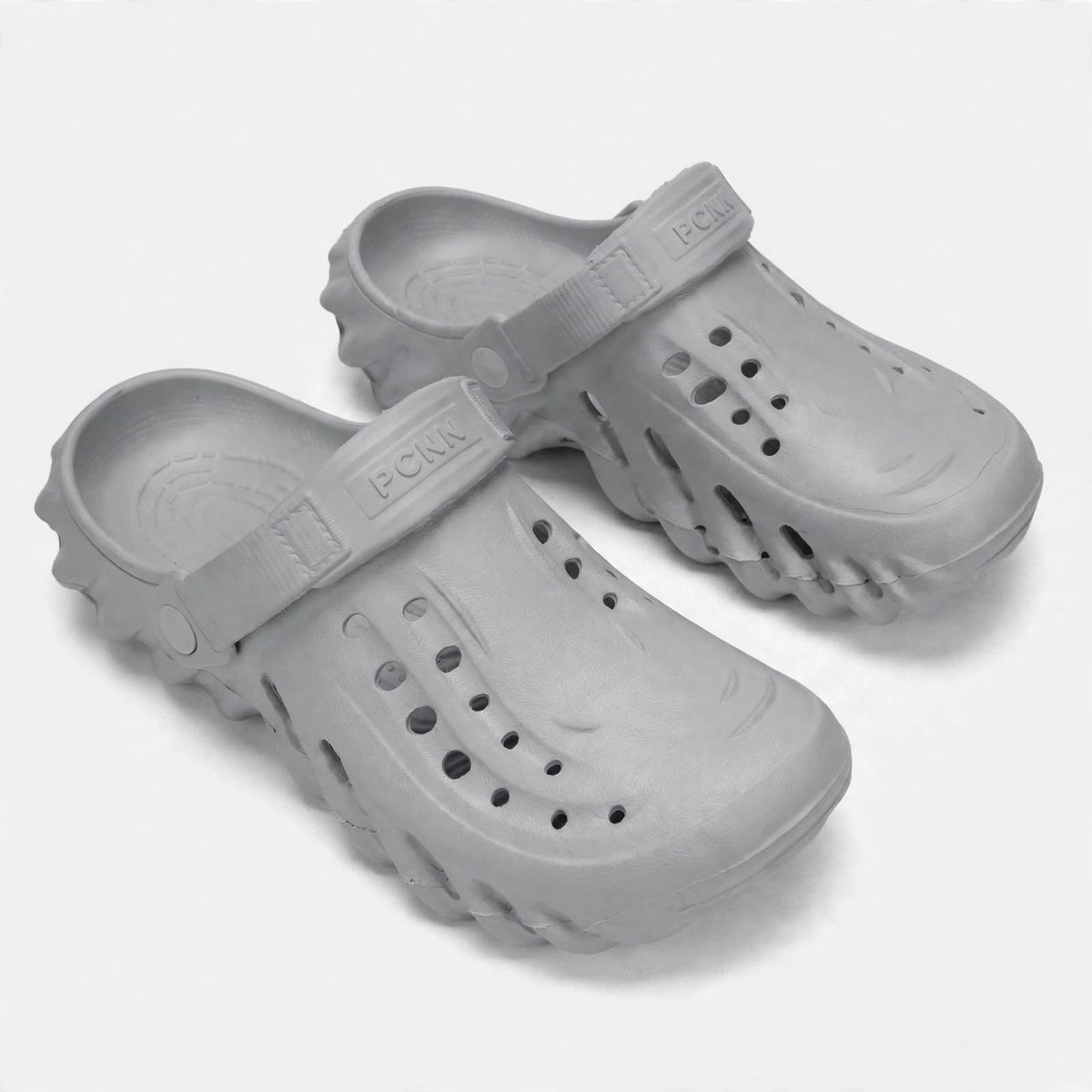 men's grey clogs
