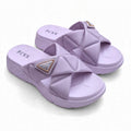 Danchi women's purple slide sandals, pair front view