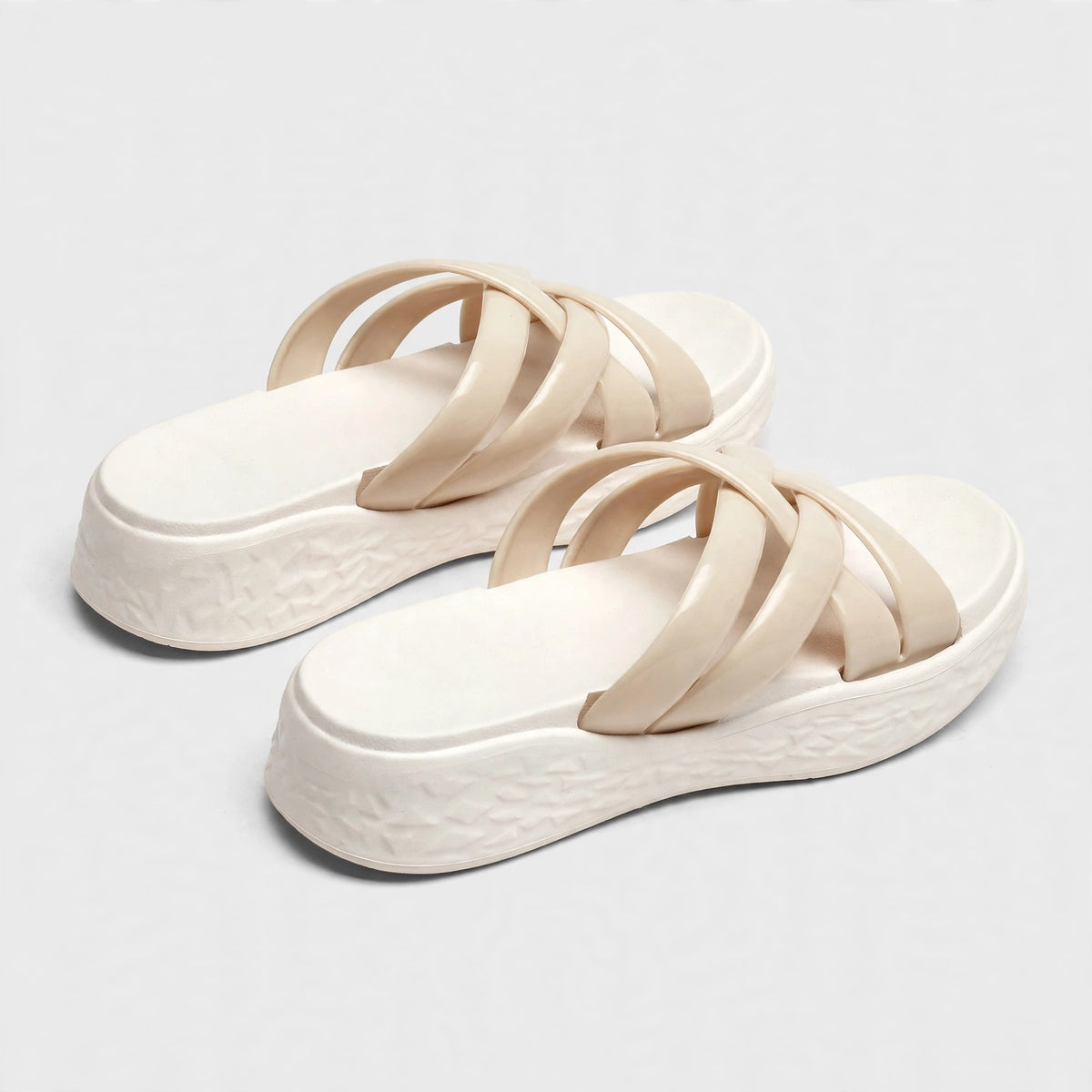 Women's Criss-Cross Slide - Beige